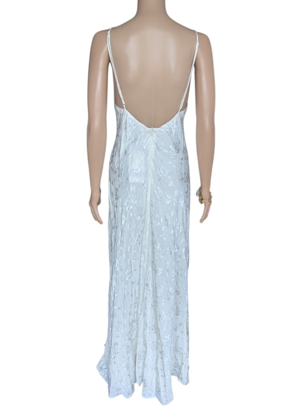 Zara Jacquard Floral Maxi Dress Low Back - Picture 8 of 13